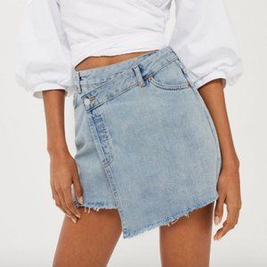 Topshop Deconstructed Wrap Denim Skirt